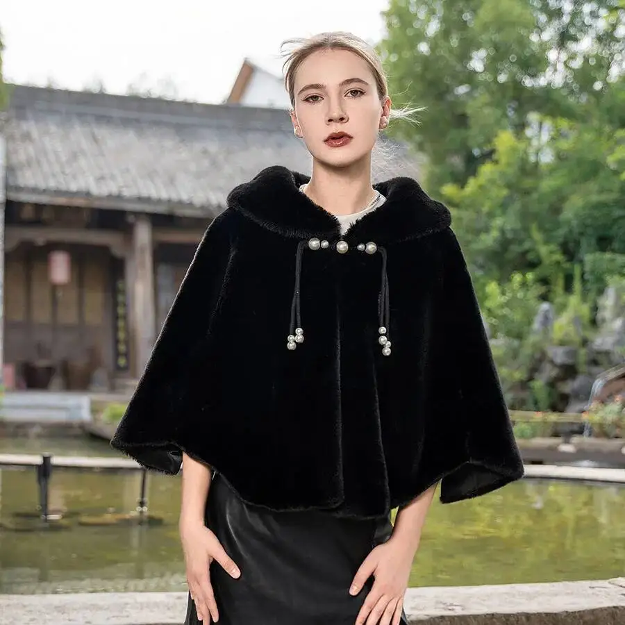 เสื้อคลุมขนเฟอร์เทียมสไตล์จีนสุดหรูสำหรับงานปาร์ตี้ งานแต่งงาน ผ้าคลุมไหล่สำหรับผู้หญิง ฤดูใบไม้ร่วง ฤดูหนาว ให้ความอบอุ่น