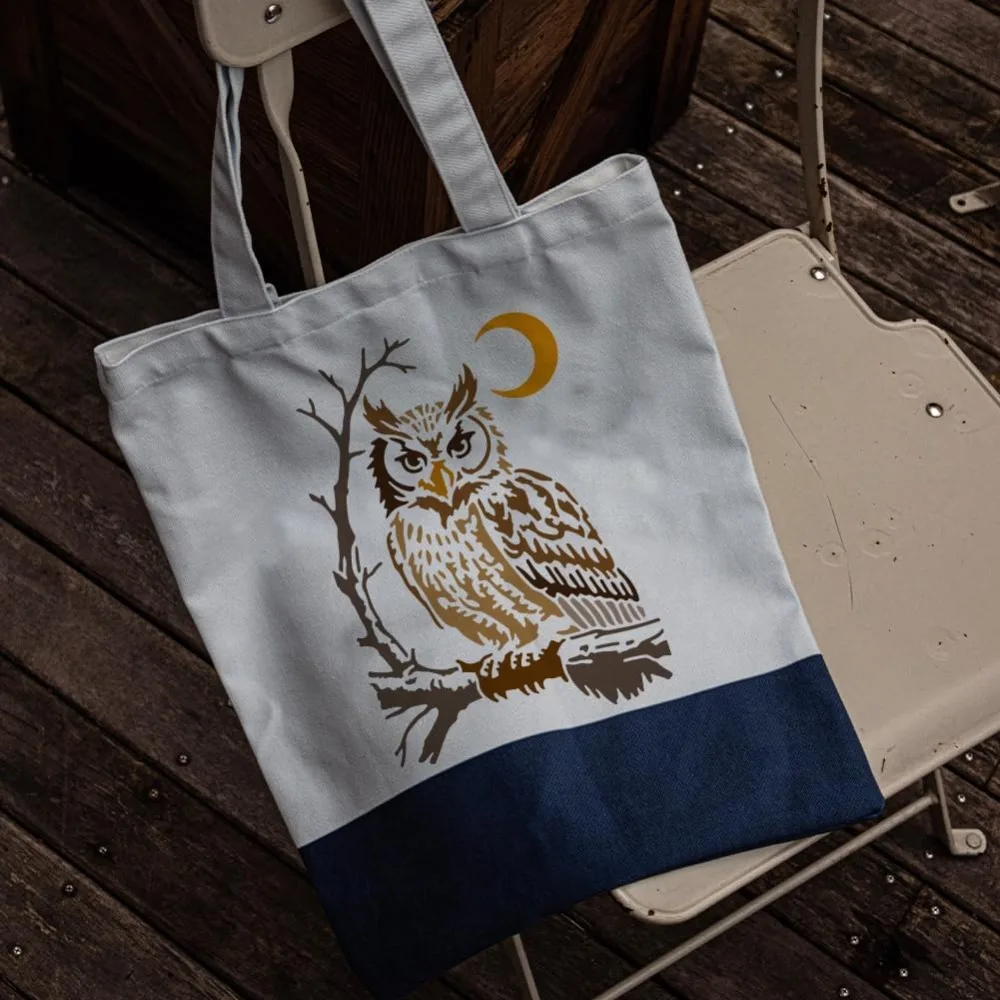 Picture 6: Owl Stencil Bang Owl Animal Stencils for Painting 11.7×8.3inch Reusable Moon Bird Stencil Crafts Drawing Templates with Paint