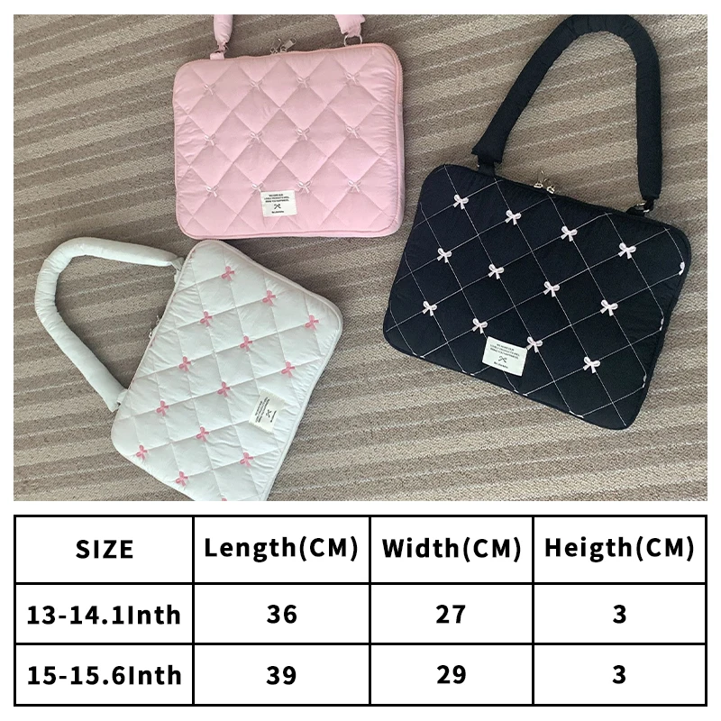 حقيبة كمبيوتر محمول واقية مع تصميم معلق على شكل فيونكة لجهاز MacBook iPad pro Dell HP Notebook Handbag Protector Computer