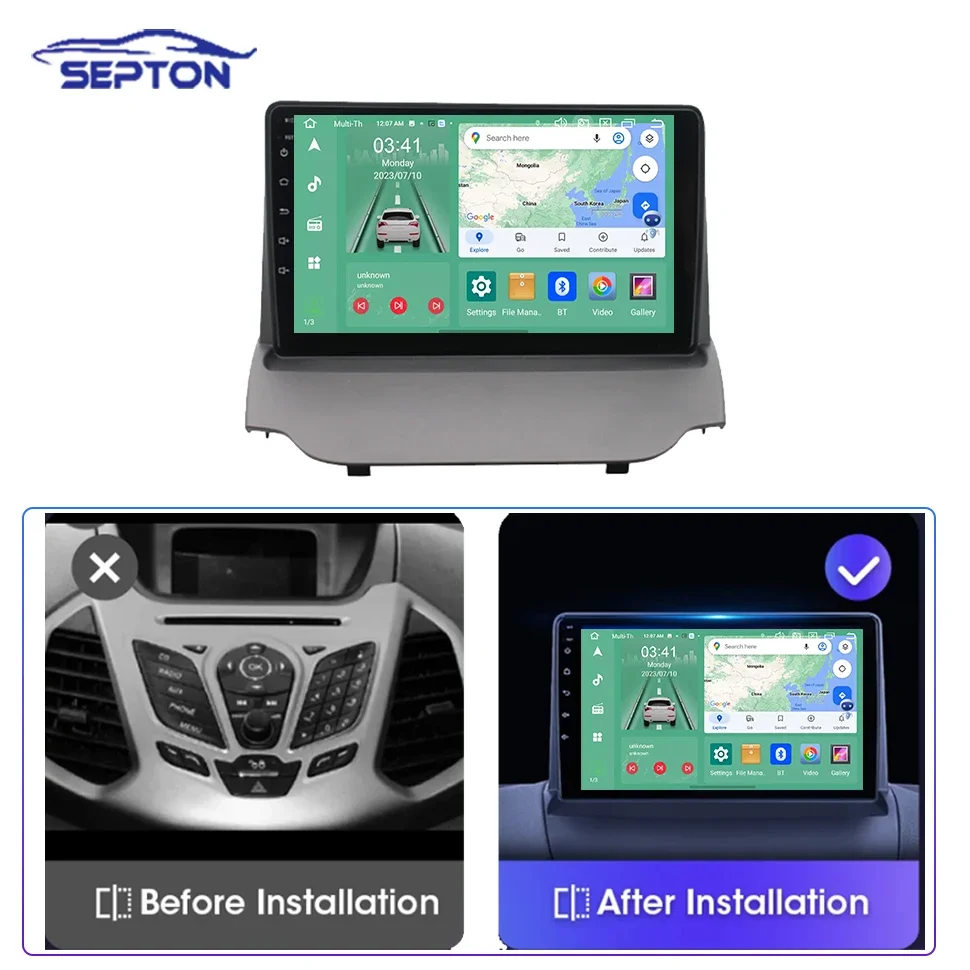 SEPTON Car Stereo Radio Android for Ford Ecosport 2013 2014 2015 2016 2017 Multimedia Car Player GPS CarPlay Head Unit 4G Net