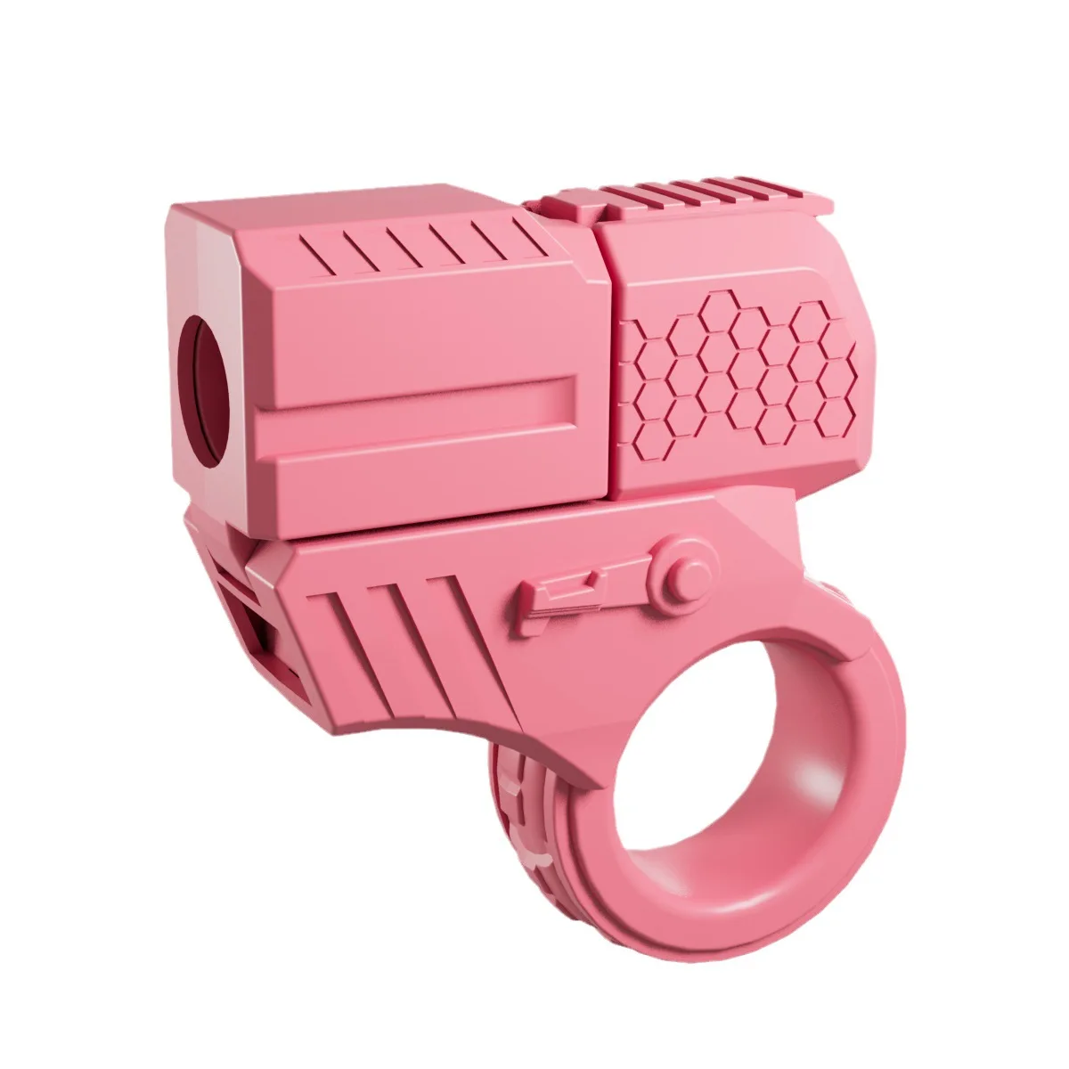 Mini-ringpistool: shell-uitwerpen, kan lanceren. Fidgetspeeltje voor volwassenen met spinner, 2 behuizingen, 10 kogels – stressverlichting, EDC-angst tot
