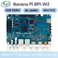 Banana Pi BPI-W2 Realtek RTD1296 Quad Core Processor Motherboard 2G DDR4 SDRAM 8G eMMC Flash Smart electronics Wifi Router Board