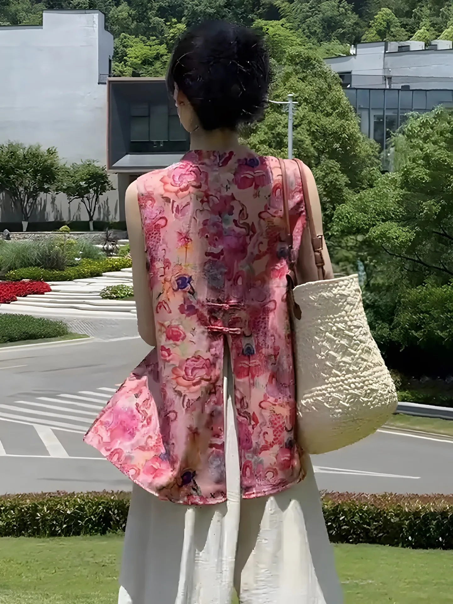 신상 중국 스타일 루즈핏 여성용 셔츠, 스팽글 장식 버튼 여름 패션 추천 상품