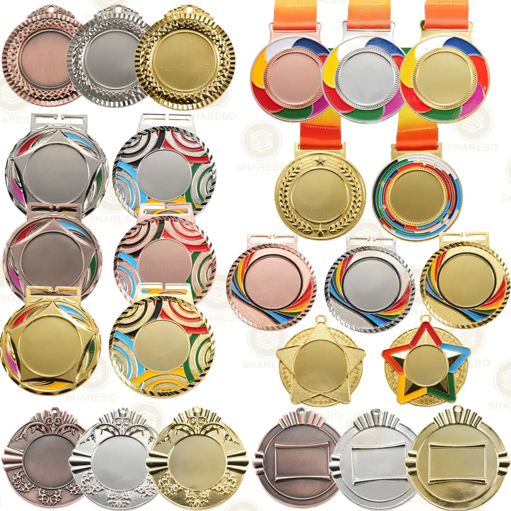 Factory customized metal medals hot selling gold, silver, bronze, zinc alloy metal medals, sports medals