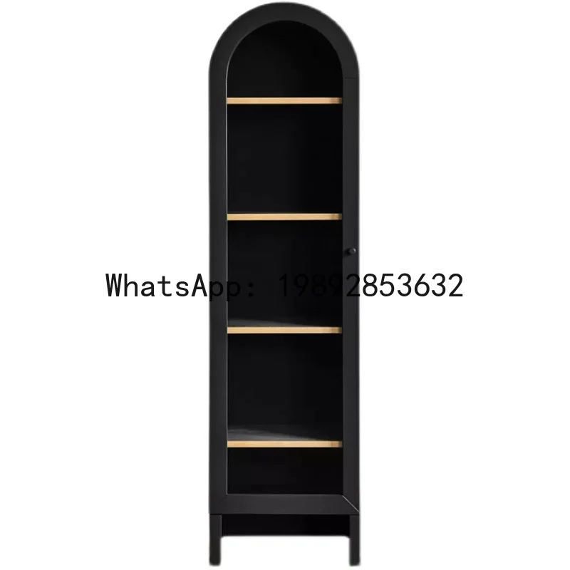

LYY Solid Wood Sideboard French Country Retro Arched Wine Cabinet Display Cabinet Living Room Decor Arched Bookcase