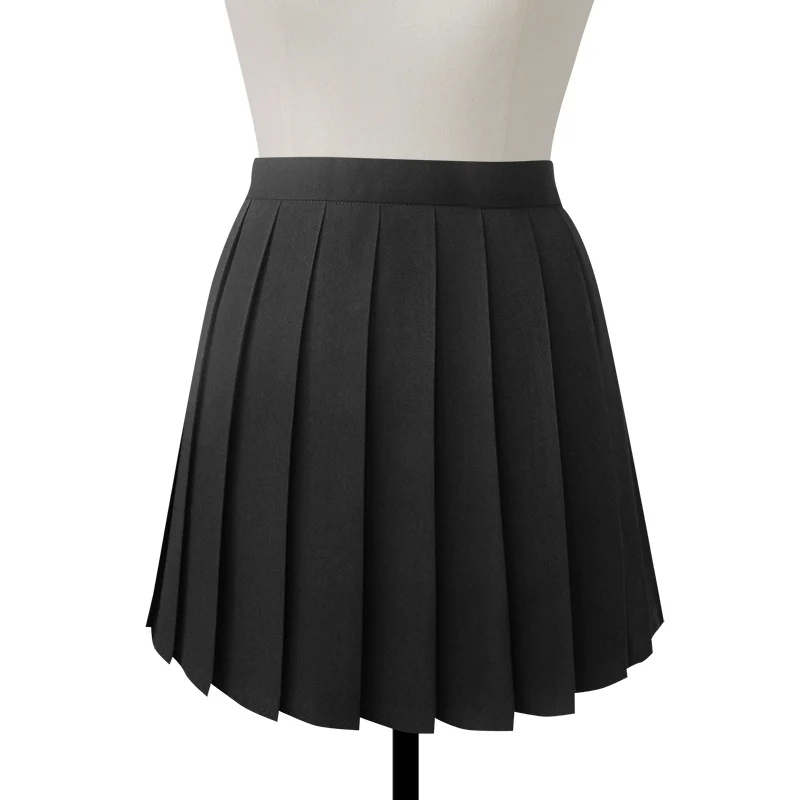 Multi color Japanese high waist pleated skirts JK student Girls solid pleated skirt  Cute Cosplay school uniform skirt DA067