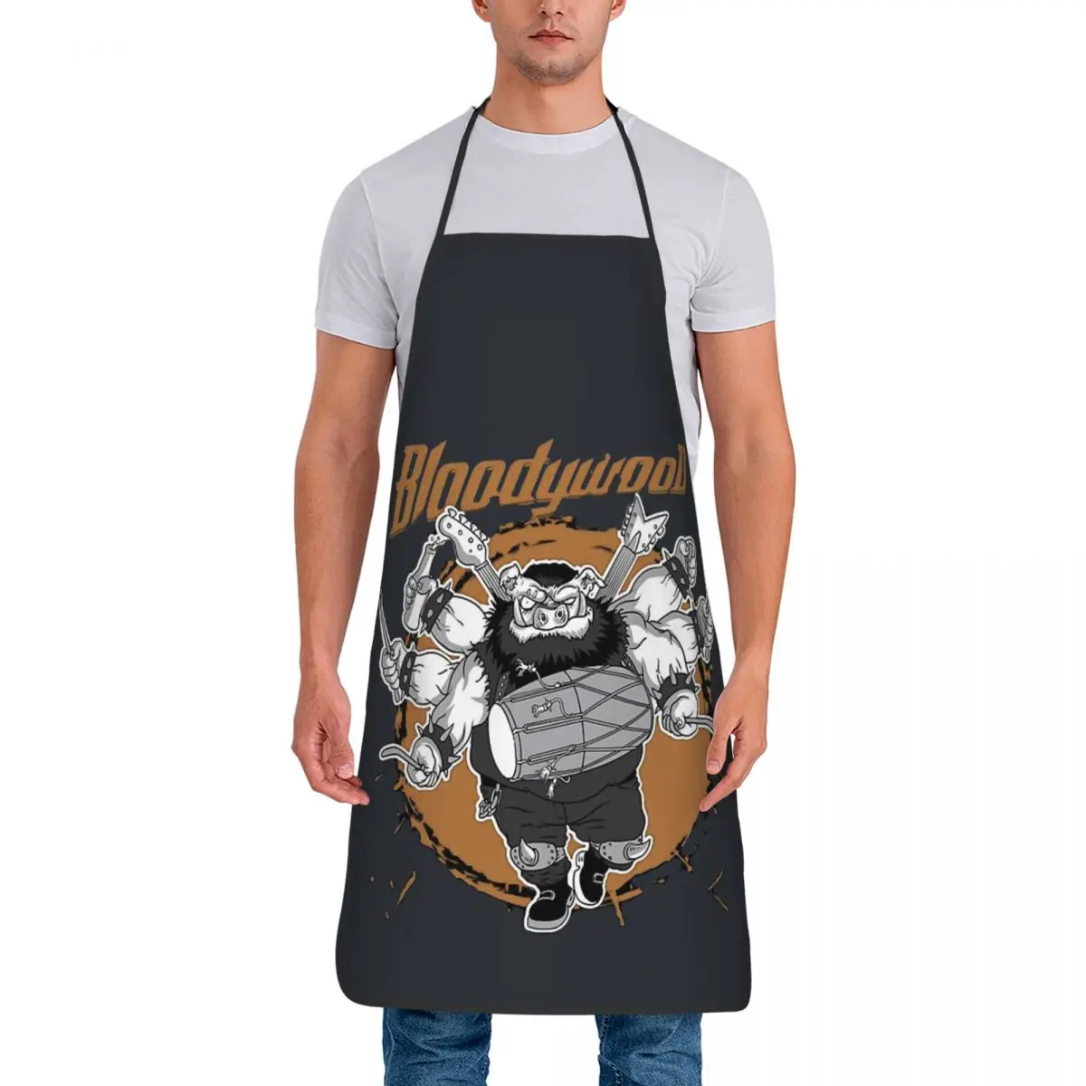 Custom Bib Cartoon Aprons for Men Women Unisex Adult Chef Kitchen Cooking Bloody Wood Tablier Cuisine Baking