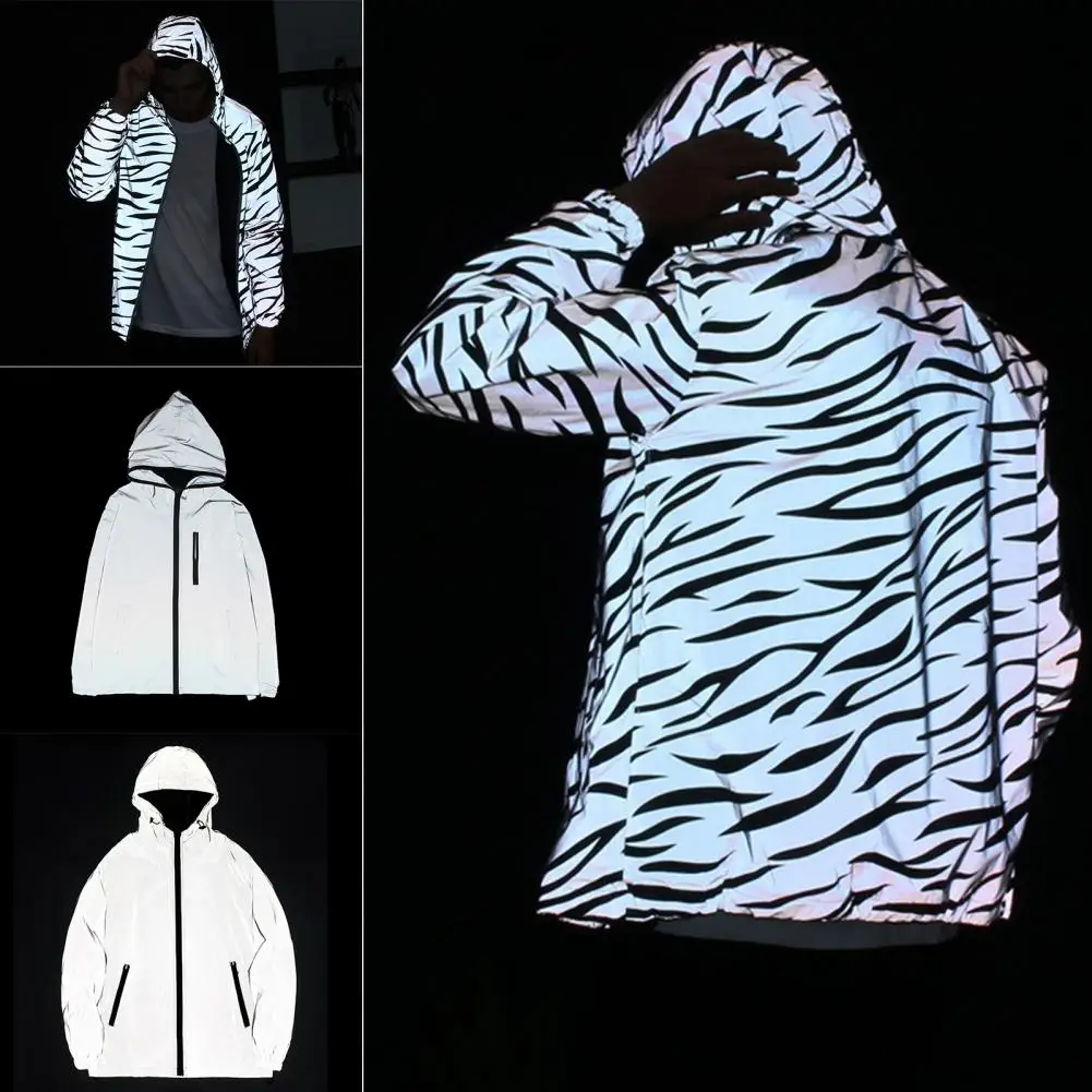 

Popular Autumn Windbreaker Warm Hip Hop Top Windproof Fluorescent Jacket Coat Men Windbreaker Zipper Closure