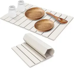 Extral Large Stone Dish Drying Mats for Kitchen Counter, Quick Dry Collapsible Dish Mat, Eco-Friendly Absorbent Foldable Diatoma