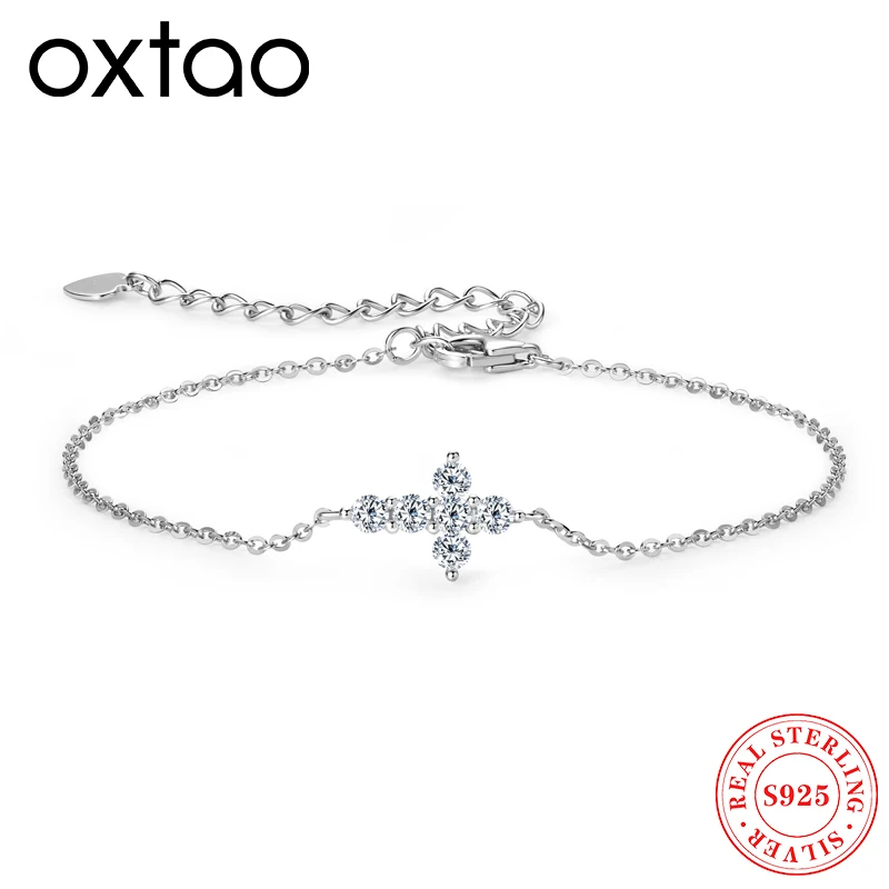 

2.5mm Moissanite Cross Bracelet Women's 925 Sterling Silver Adjustable Chain Tail Exquisite Jewelry Christmas Gift withCertifica