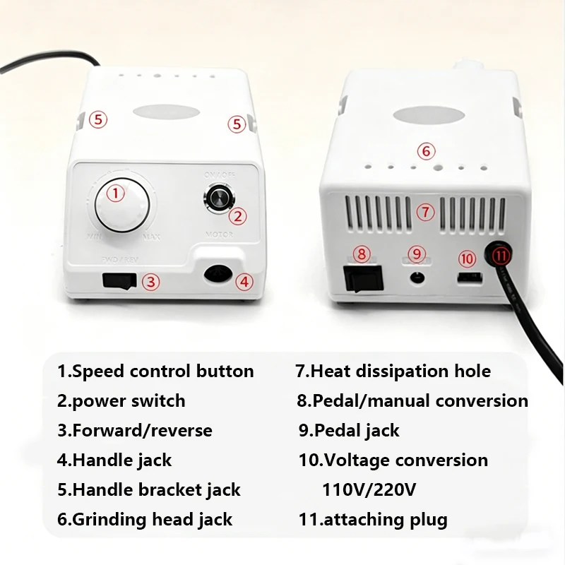 Dental Micromotor White M4 Buffing Machine 45000RPM H37LN For Dental laboratory And Electric Nail Drill Polishing Machine