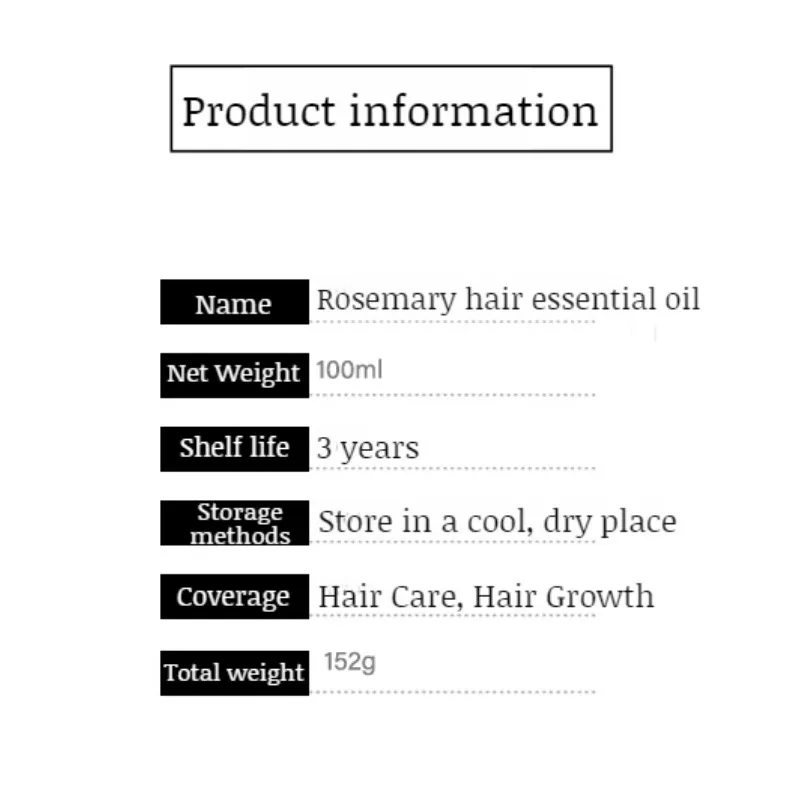 Hair Care Rosemary Oil Hair Root Strengthening AntiHair Loss Oil Camouflage Hair Care Oil