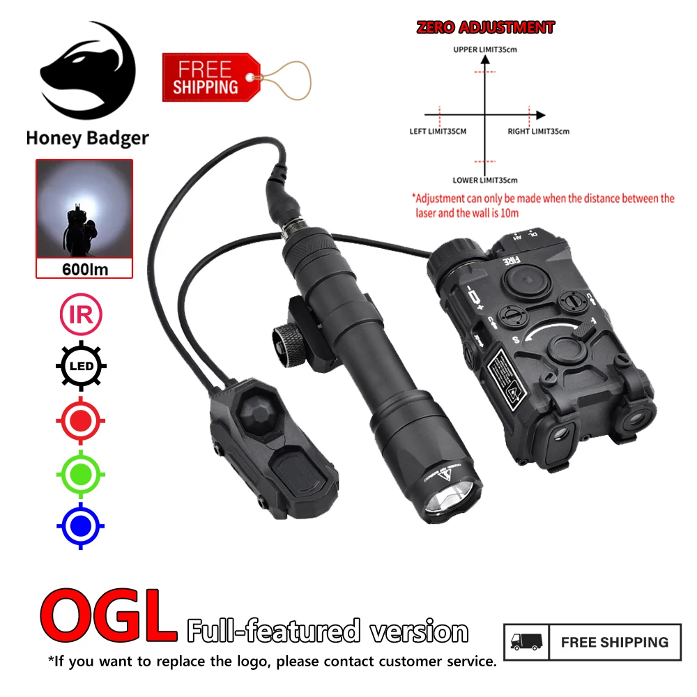 WADSN OGL PEQ15 NGAL Red Green Blue IR Battery Box Surefir M300 M600 Flashlight AR15 Accessories AXON Dual Pressure Switch