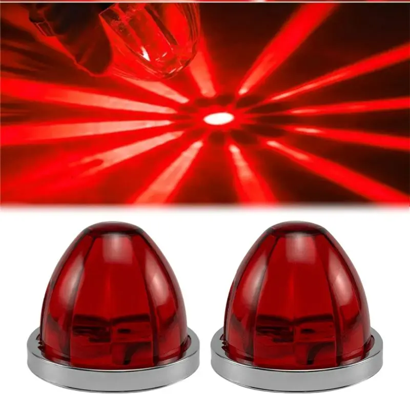 2PCS Watermelon Lights LED Side Marker Indicator Turn Signal Brake Lamp Semi Truck Trailer Under Glow Wheel Lights-X67A
