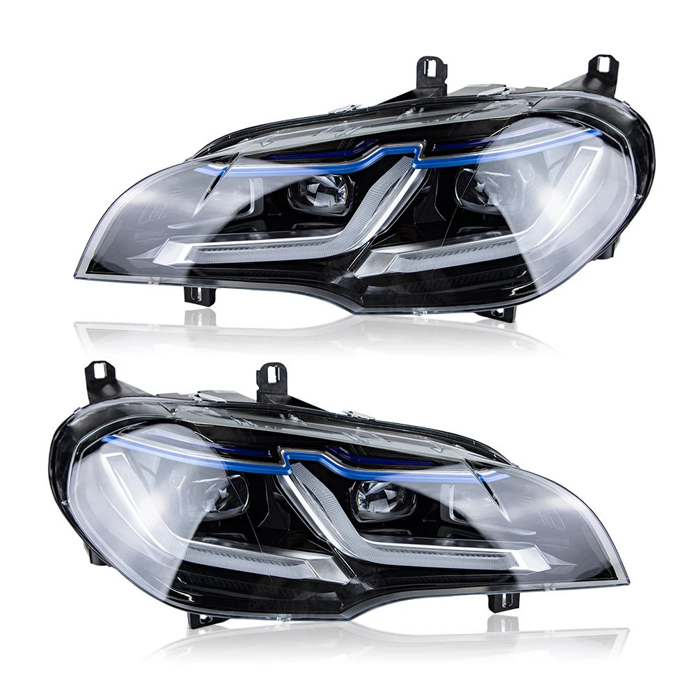 

1 пара для Bmw E70 X5 2007-2013 Angel Eye E70 модифицированные светодиодные передние указатели поворота Drl в сборе автомобильные светодиодные фары аксессуары