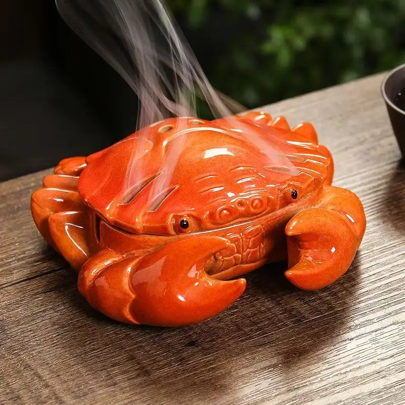

Funny Crab Shaped Incense Stove Ceramics Animals Figurer Home Office Decors Creative Desktop Fragrance Ornaments Xmas Gift Natal