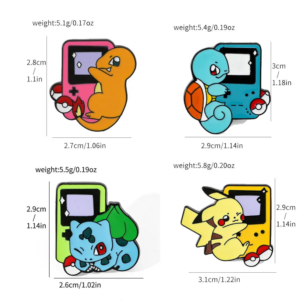 4 PCS Creative Brooch Cartoon Fashion Cubone Enamel Pin Backpack Clothing Jewelry Metal Badge Accessories Gift for Friend
