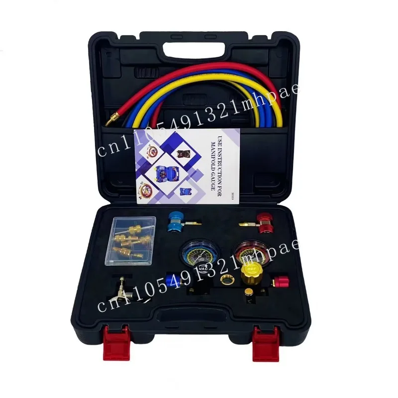

4-Way AC Manifold Gauge Set R134A R410A Refrigerant Meter for Automotive HVAC Diagnostic Charging