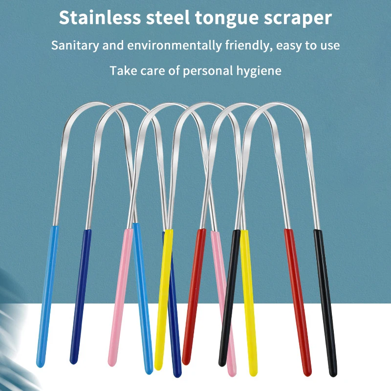 1pcs Portable Stainless Steel Tongue Scraper Cleaner For Adults & Kids,Tongue Scrapers Brushes For Removing