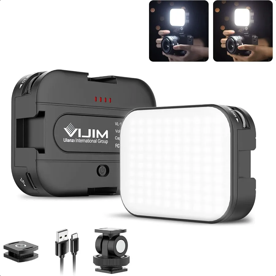 

VIJIM VL100C BiColor LED Video Light on CameraMini Rechargeable 2000mAh LED Camera Lights CRI95+ Dimmable 25006500K Ultra Brigh