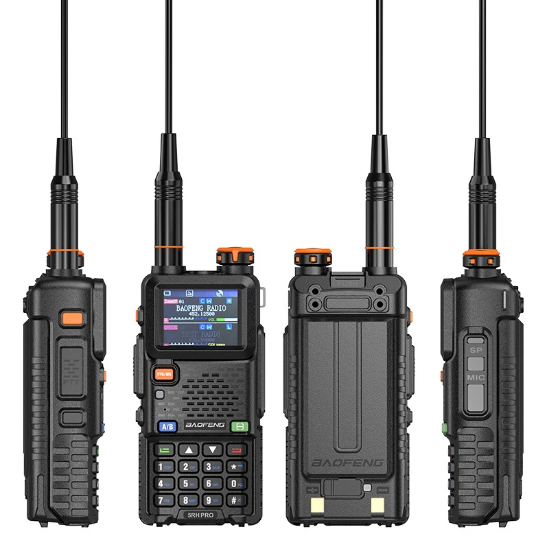 1 Uds Baofeng UV-5RH PRO GPS Walkie Talkie de largo alcance multibanda sin cables copia frecuencia NOAA tipo-c Radio de remolque portátil