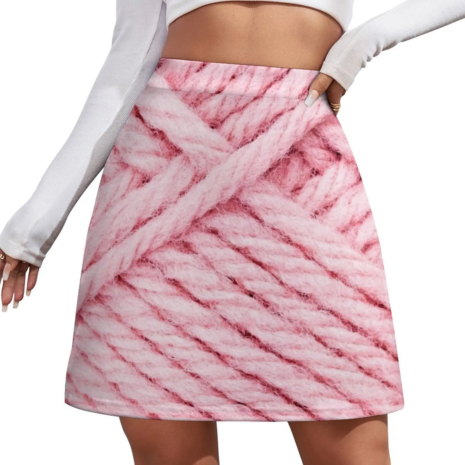 

Pink Yarn Mini Skirt skirt set summer dress women 2026 Women's skirts