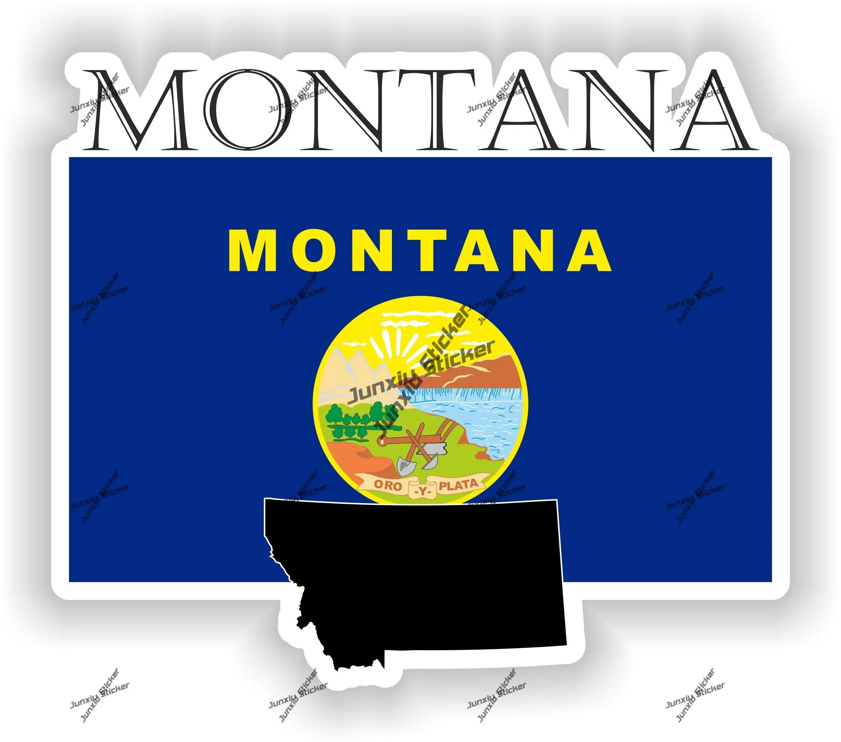 

Montana Sticker Coat of Arms of Montana Flag with Map Badge Waterproof Decal Decor for SUV Window Car Bike The Whole Body Decals