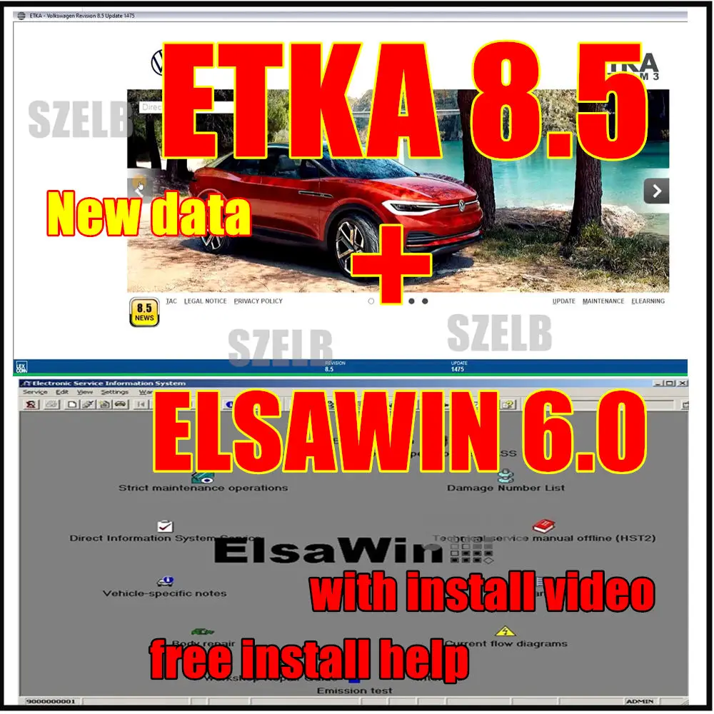 2025 Venta caliente Elsawin 6,0 con ETK 8.5 Software de reparación de automóviles en 250GB HDD Catálogo de piezas electrónicas Elsa win 6.0 ETKA 8.5