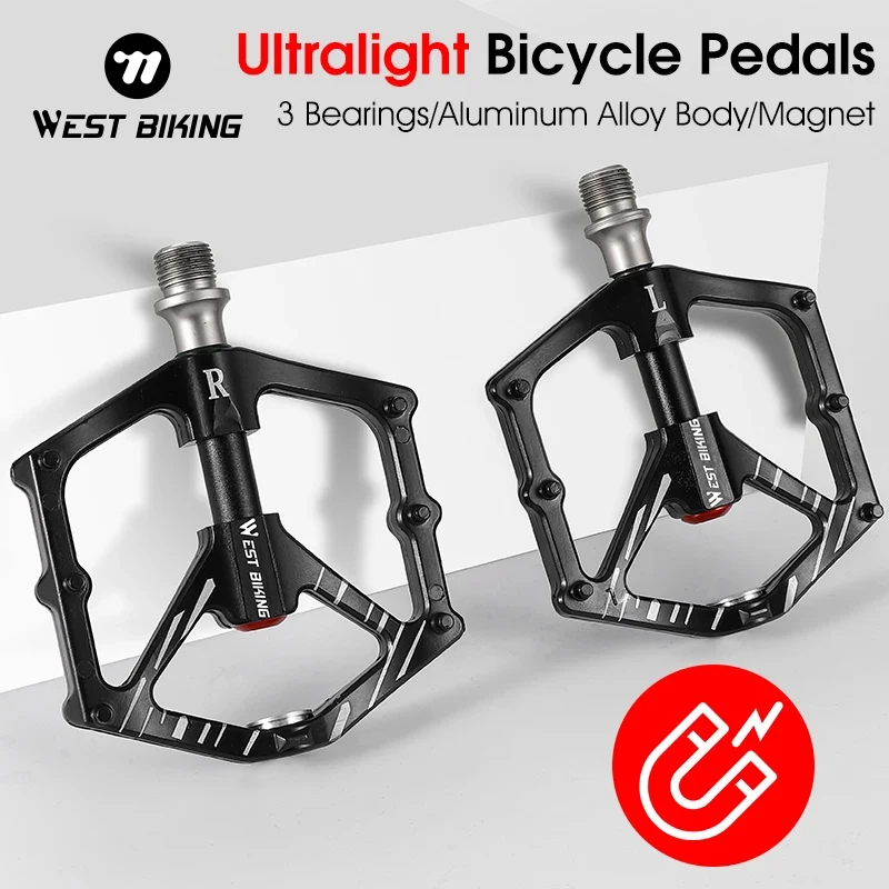 WEST BIKING Bike Pedal 3 Sealed Bearings 9/16