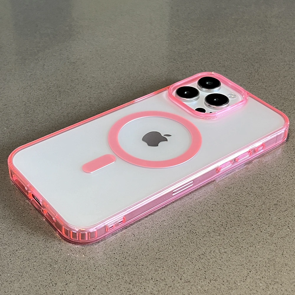 Magnetic For Magsafa Hybrid Case For  iPhone 16 15 14 13 12 11 Pro XS Max Plus Mini X XR Candy Color Matte Hard Cover Silicone