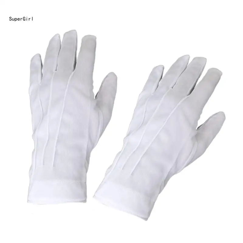 

Adult White Gloves for Ceremony School Boys and Girls Cotton Elastic Gloves for Dress Etiquette Gloves Stage Performances J78E