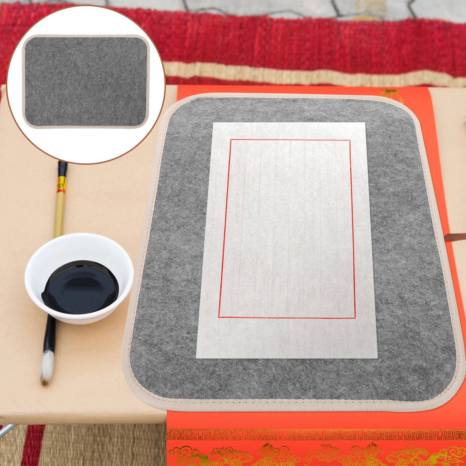 

Calligraphy Felt 30x40cm Grey 5mm Paper Felt Exercise Mat Thick Desk Pad Chinese Pads Painting Student Art Supplies