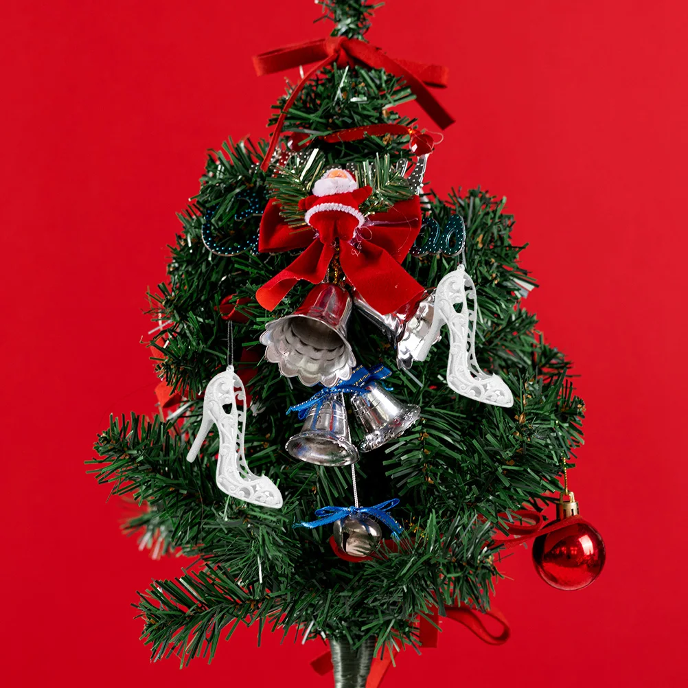 

6Pcs Xmas Pendant Christmas Tree Hanging Ornament High Heeled Shoes Style Decor for Holiday Party Fine Craftsmanship Festive