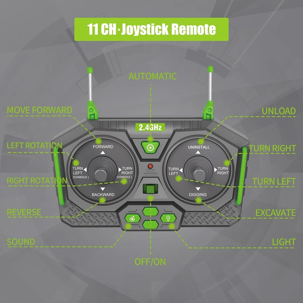 

MACH-экскаватор с дистанционным управлением для мальчиков, легкосплавный автомобиль с дистанционным управлением, лучшие подарки на день рождения для детей 6, 7, 8, 9, 10, 11 лет