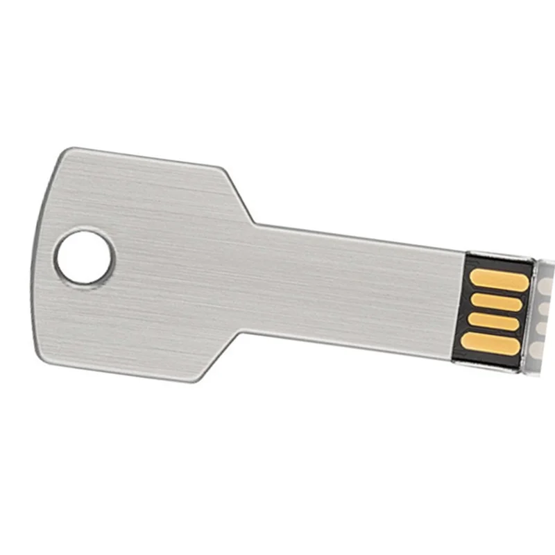 ABKQ-محرك فلاش USB معدني متين، على شكل مفتاح، فضي 32 جيجابايت - جهاز تخزين عالي السعة الحقيقية