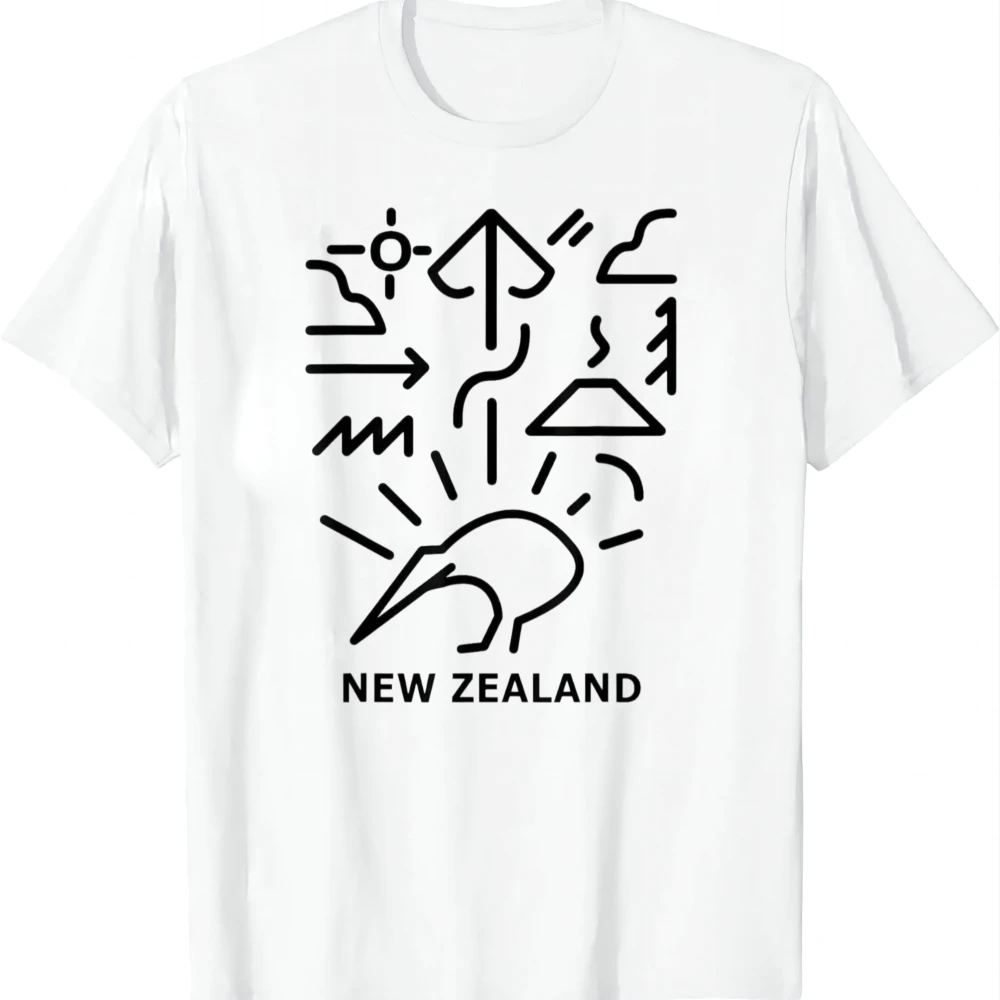 Minimalist New Zealand Kiwi New Zealand Backpacker Gift T-Shirt Summer Casual T Shirt Graphic T Shirts Camiseta Streetwear