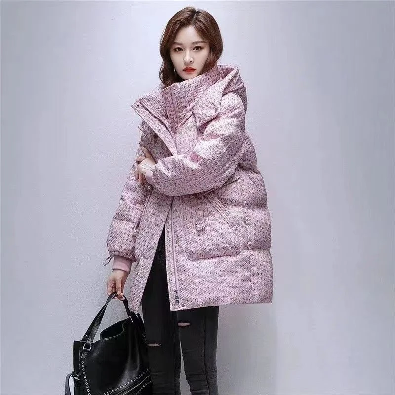 New Winter Medium Length Down Cotton Jackets Women Cotton Padded Coat Female Thicken Warm Snow Detachable Hooded Parka Overcoat