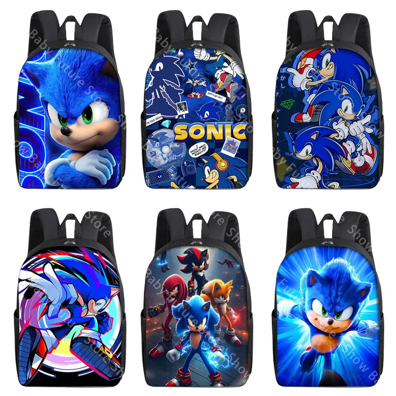 Nouveau sac à dos mignon de style anime pour hommes adultes, sac d'école pour étudiants, sac à dos de dessin animé Sonic pour adolescents, sac à dos imperméable, cadeaux d'anniversaire