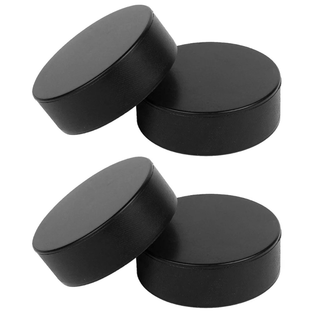 4 Pcs High Wear Resistant Ice Puck Roller Hockey Training Equipment Pu Sports Pucks Game Accessories Field Hockey