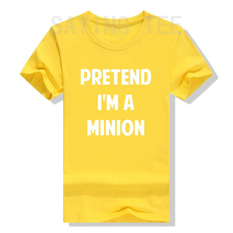 Pretend I'm A Minion Costume Party Funny Halloween Minion T-Shirt Gift Letters Printed Saying Tee Fashion Short Sleeve Blouses