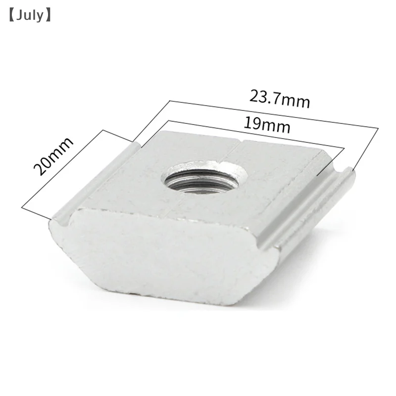 5 Buah 21.2Mm 22.3Mm 23.7Mm Pemasangan Panel Surya Ujung Braket Aloi Aluminium Penjepit Tengah T-blok Mur Persegi M8 Mur Geser T