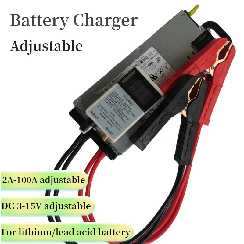 3A - 60A 100A 3V~ 15VCurrent Voltage Adjustable Charger 12V 14.6V 3.65V Lifepo4 Li-ion Lipo Lithium Fast Charge 1S 4S