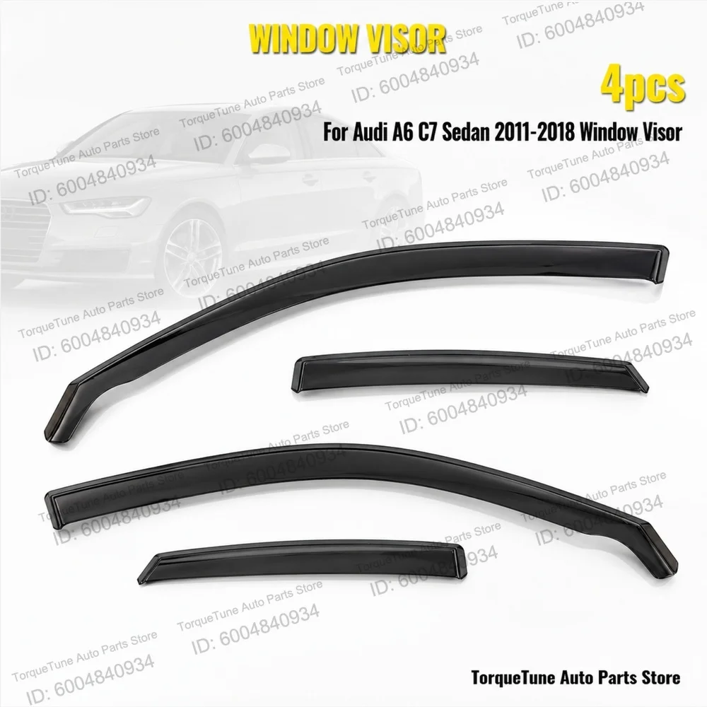 

In Channel Premium Direct Fit Easy Installation Window Visor Wind Deflector For Audi A6 C7 Sedan 2011-2018 Rain Guard