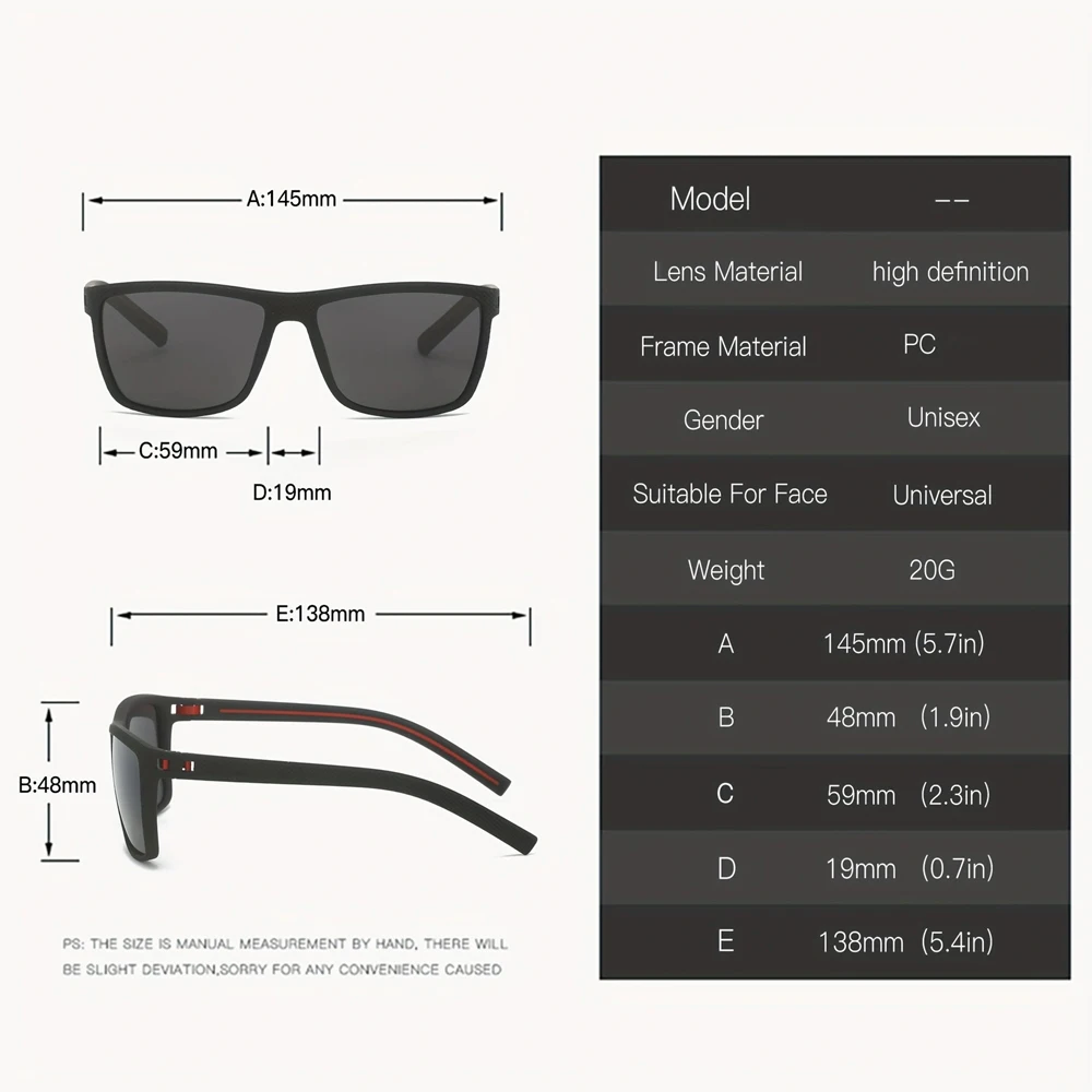 Modische Nageldekoration Vintage Eckige Sonnenbrille für Männer und Frauen Markendesigner Sonnenbrillen zum Fahren und Angeln – Detail 8