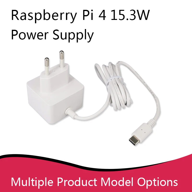 Raspberry Pi 15.3W USB-C Power Supply Official Original 5V3A type-C Power Adapter for Raspberry Pi 4 Model B