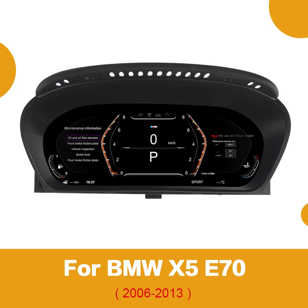 LCD Full Dashboard Cluster For BMW 5 series E70 E71 E60 E61 Car Digital Cluster Virtual Cockpit HD speed Instrument Meter