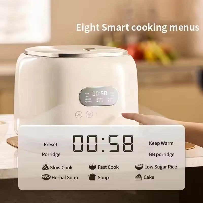 High Quality 2.5L Kitchen Multi-Function Digital Electric Mini Drum Low Sugar Rice Cooker With Stainless Steel Inner Pot