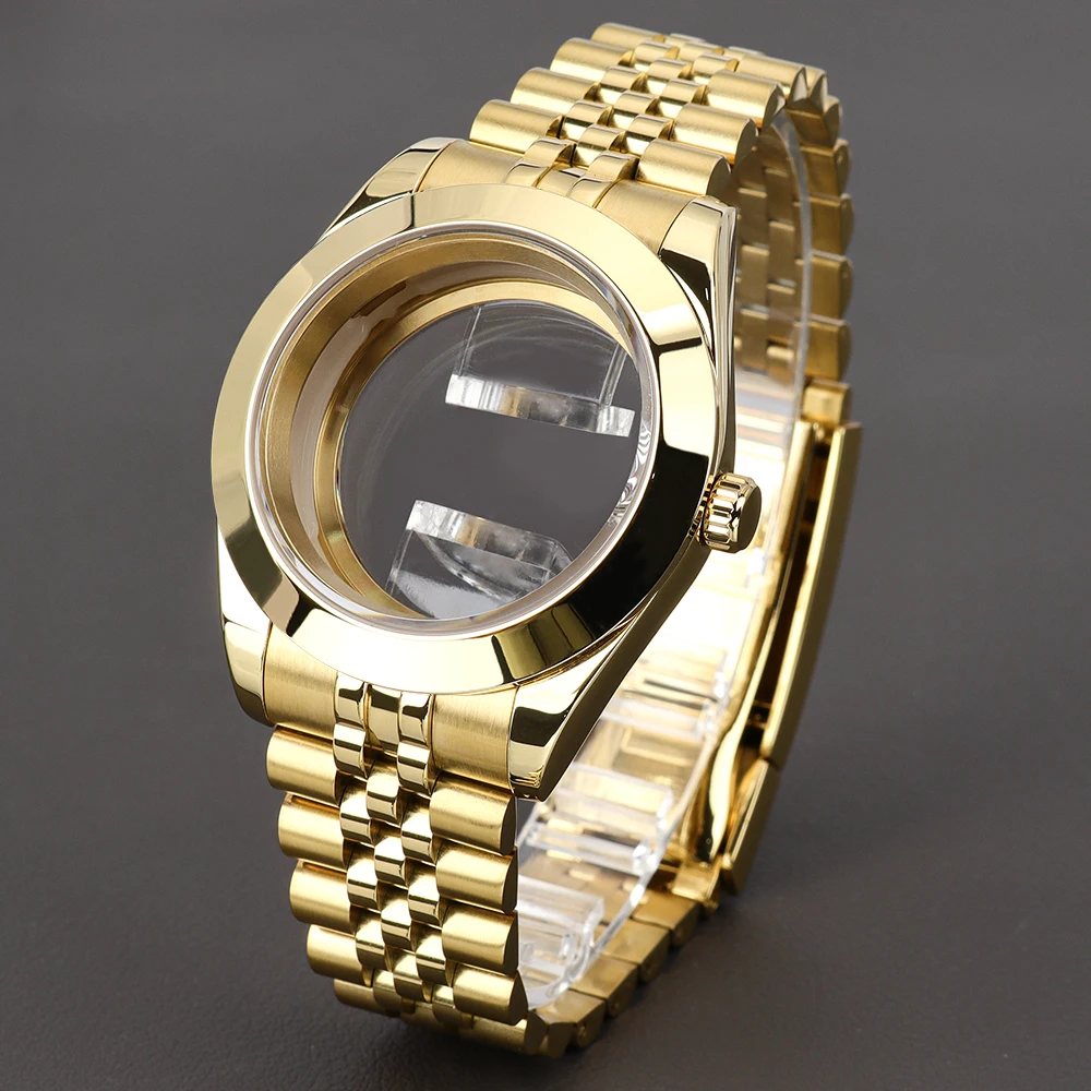 36mm/39mm Bevel Edge Watch Case for Air King Explorer Style NH35 NH36 NH70 Miyota 8215 Sapphire Crystal Glass Glide Lock Strap