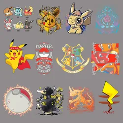 Patchs Anime de jeu Pokemon Pikachu pour vêtements, bricolage, transfert de chaleur, patch sur vêtements, enfants, Économie, sweats à capuche, accessoire, décoration, cadeaux