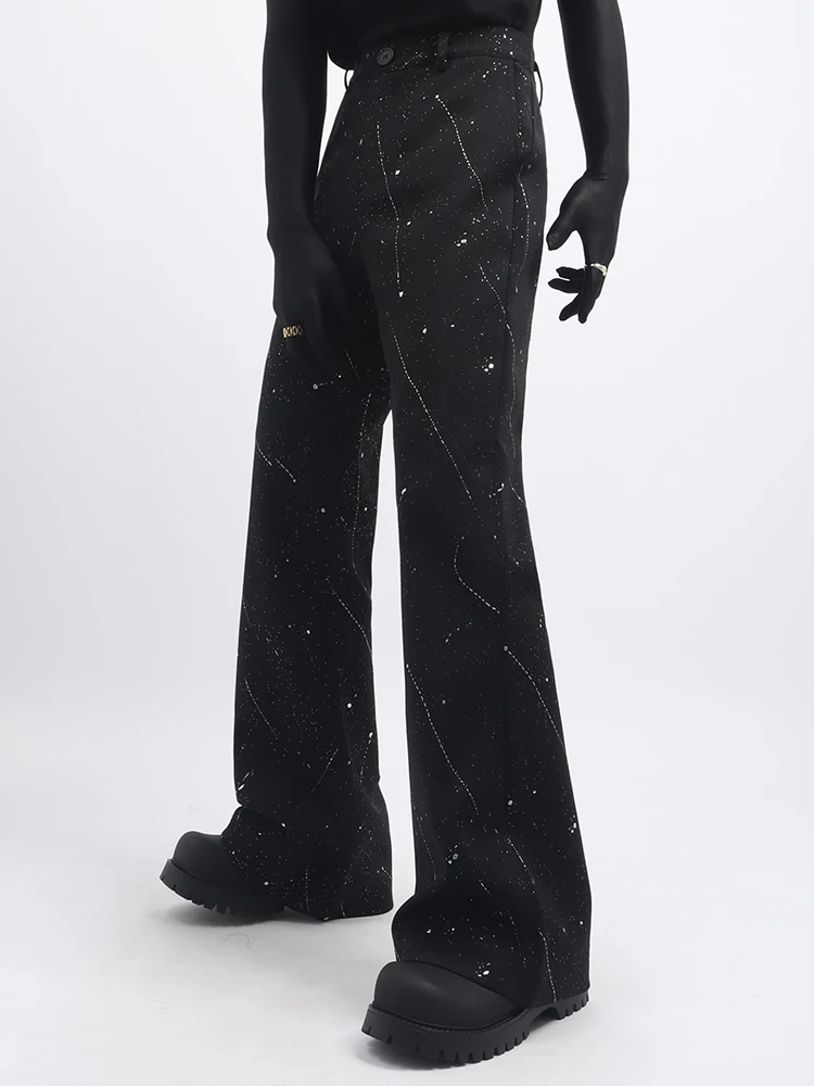 Men's 2025 Spring Autumn New High-End 2pcs Starry Sky Design Suit Jackets Stylish Fashion Men's Trendy Blazers Suit Pants Sets